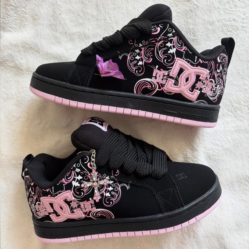 DC Black and Pink Pixie Skate Sneakers Y2K